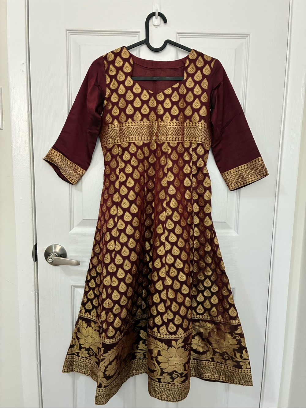 Maroon & Gold Anarkali